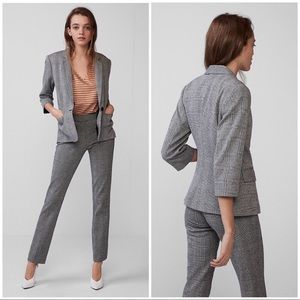 Express suit set 💼(plaid leggings/crop jacket)